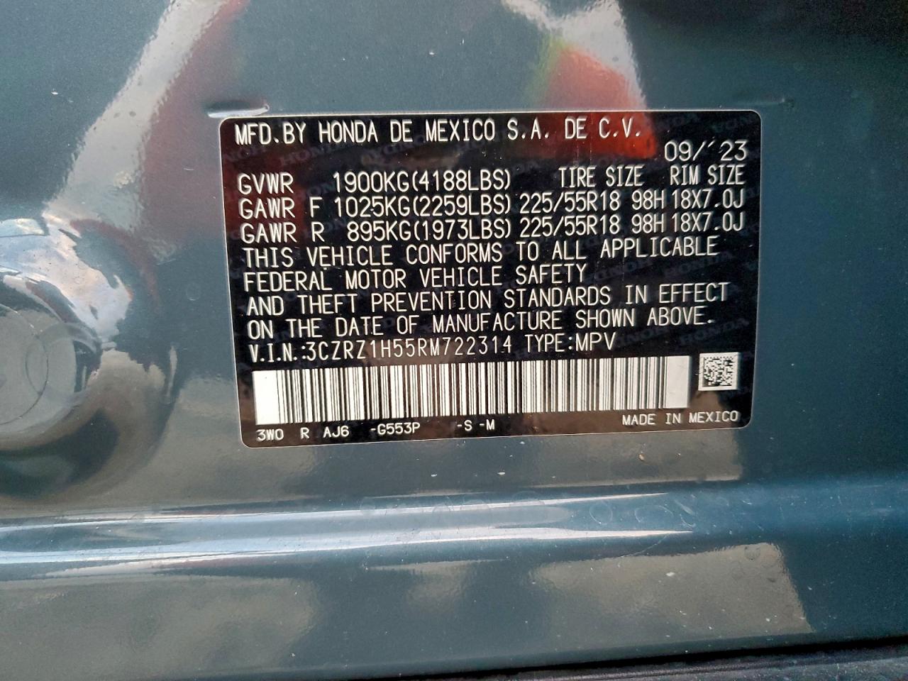 2024 HONDA HR-V SPORT photo 14