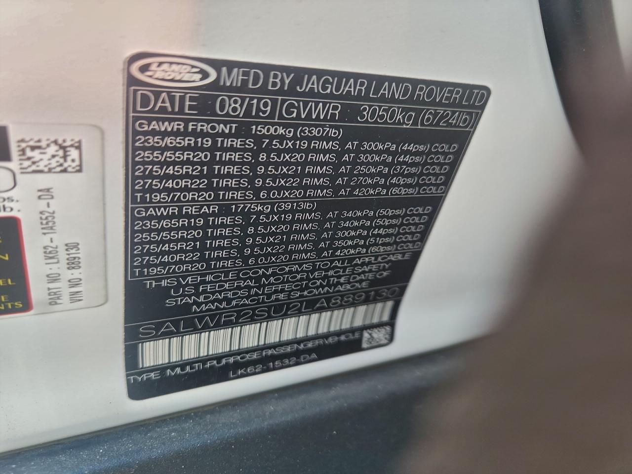 2020 LAND ROVER RANGE ROVER photo 25