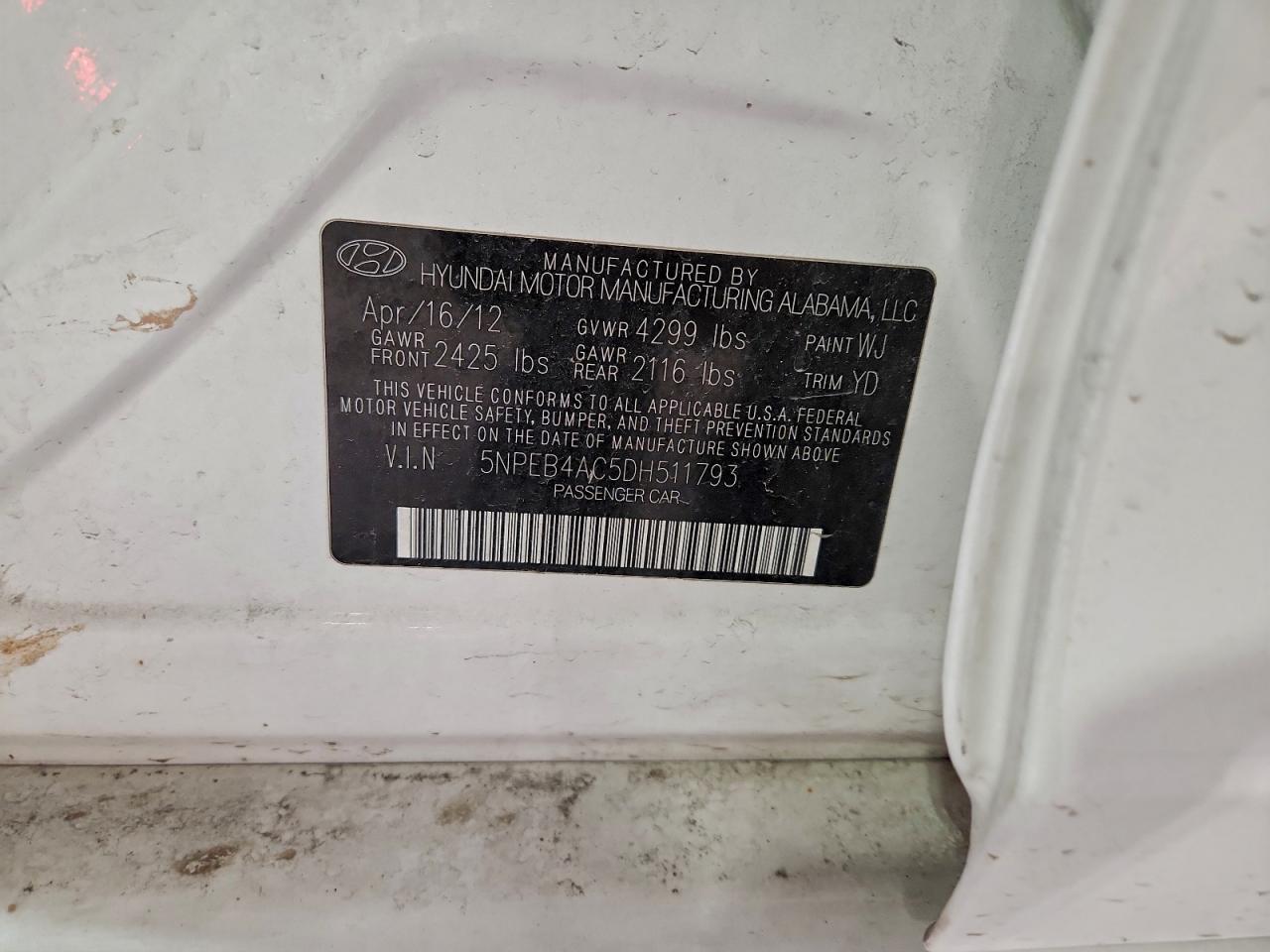 2013 HYUNDAI SONATA GLS photo 12