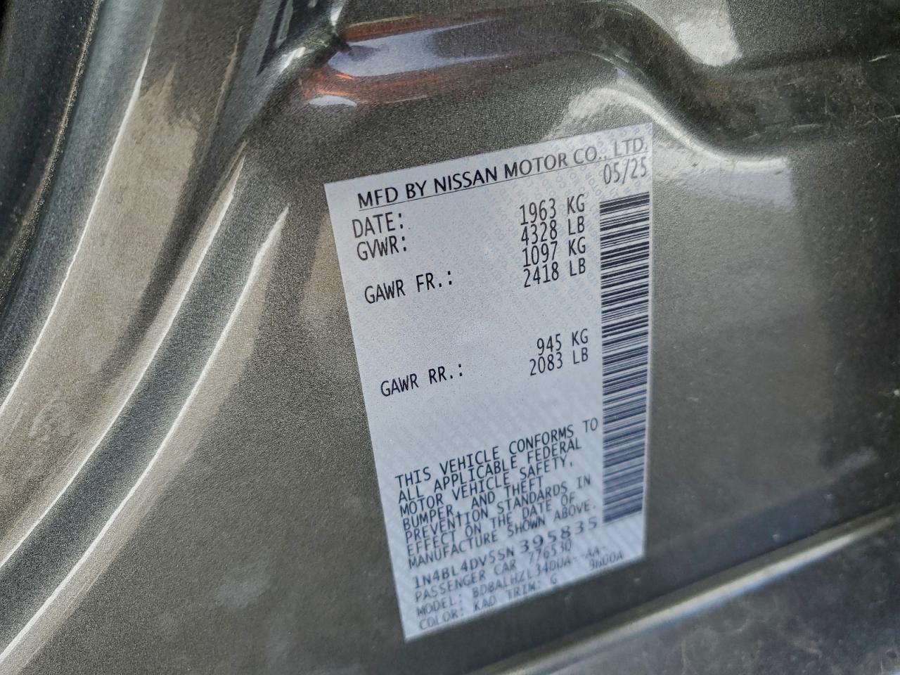 2025 NISSAN ALTIMA SV photo 12