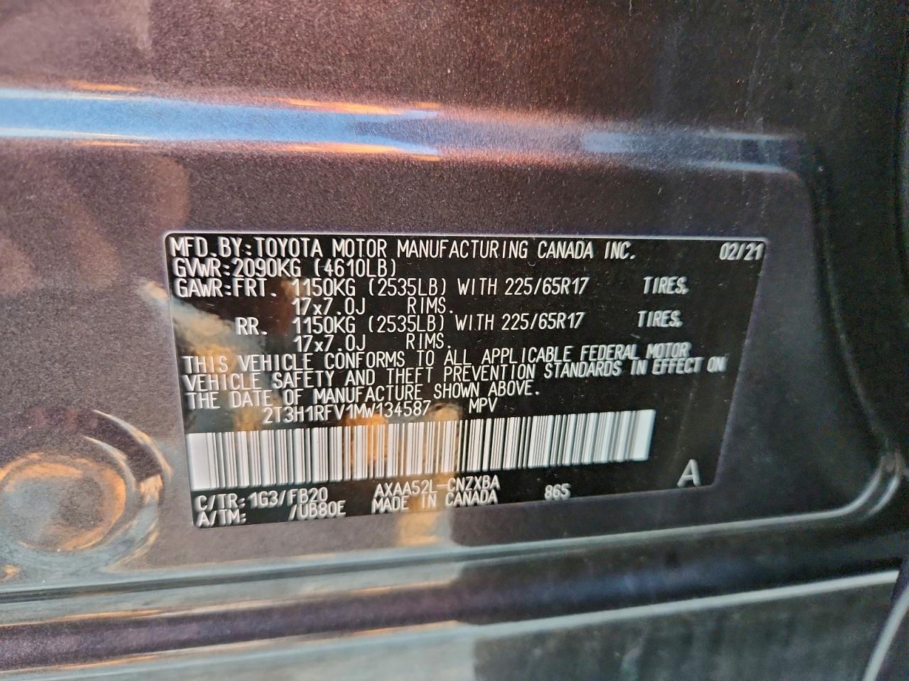 2021 TOYOTA RAV4 LE photo 13
