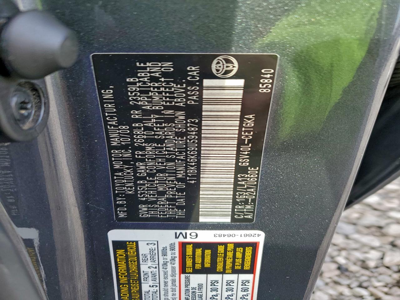 2009 TOYOTA CAMRY SE photo 12