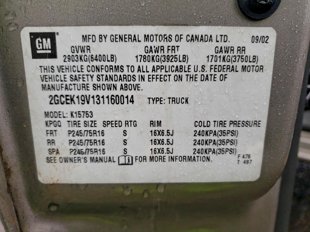 2003 CHEVROLET SILVERADO K1500 photo 12