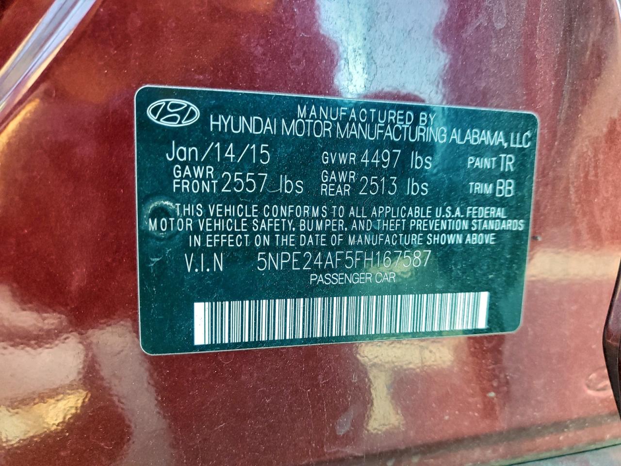 2015 HYUNDAI SONATA SE photo 12