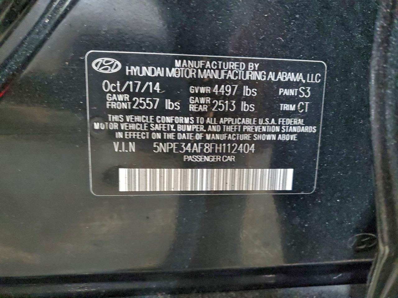 2015 HYUNDAI SONATA SPORT photo 12
