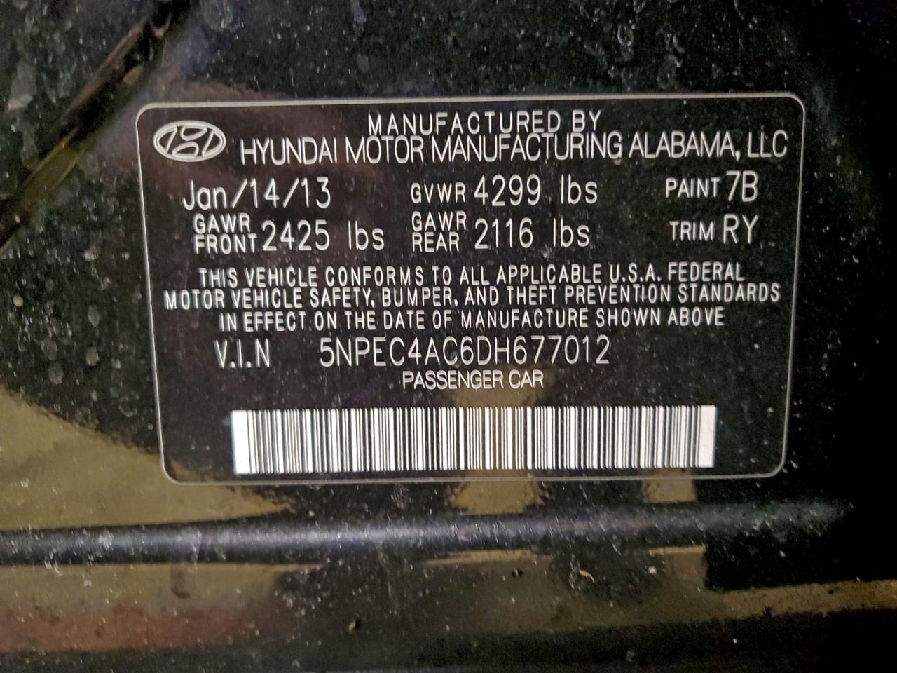 2013 HYUNDAI SONATA SE photo 12