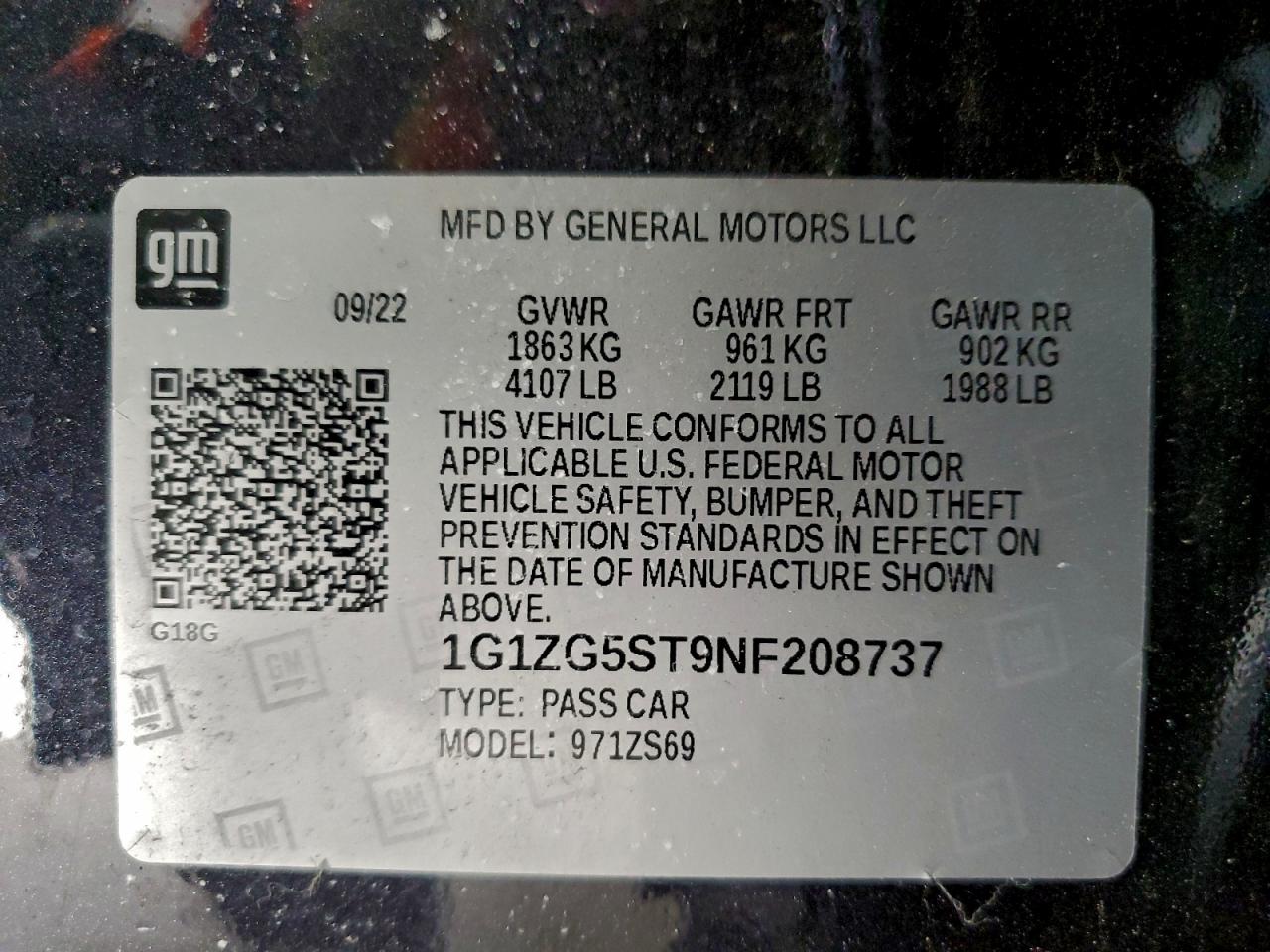 2022 CHEVROLET MALIBU RS photo 12