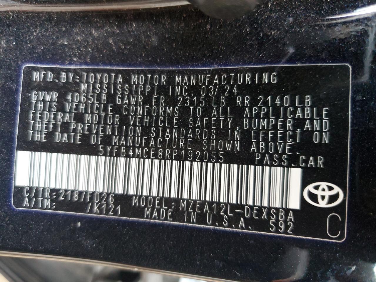 2024 TOYOTA COROLLA NIGHT SHADE photo 12