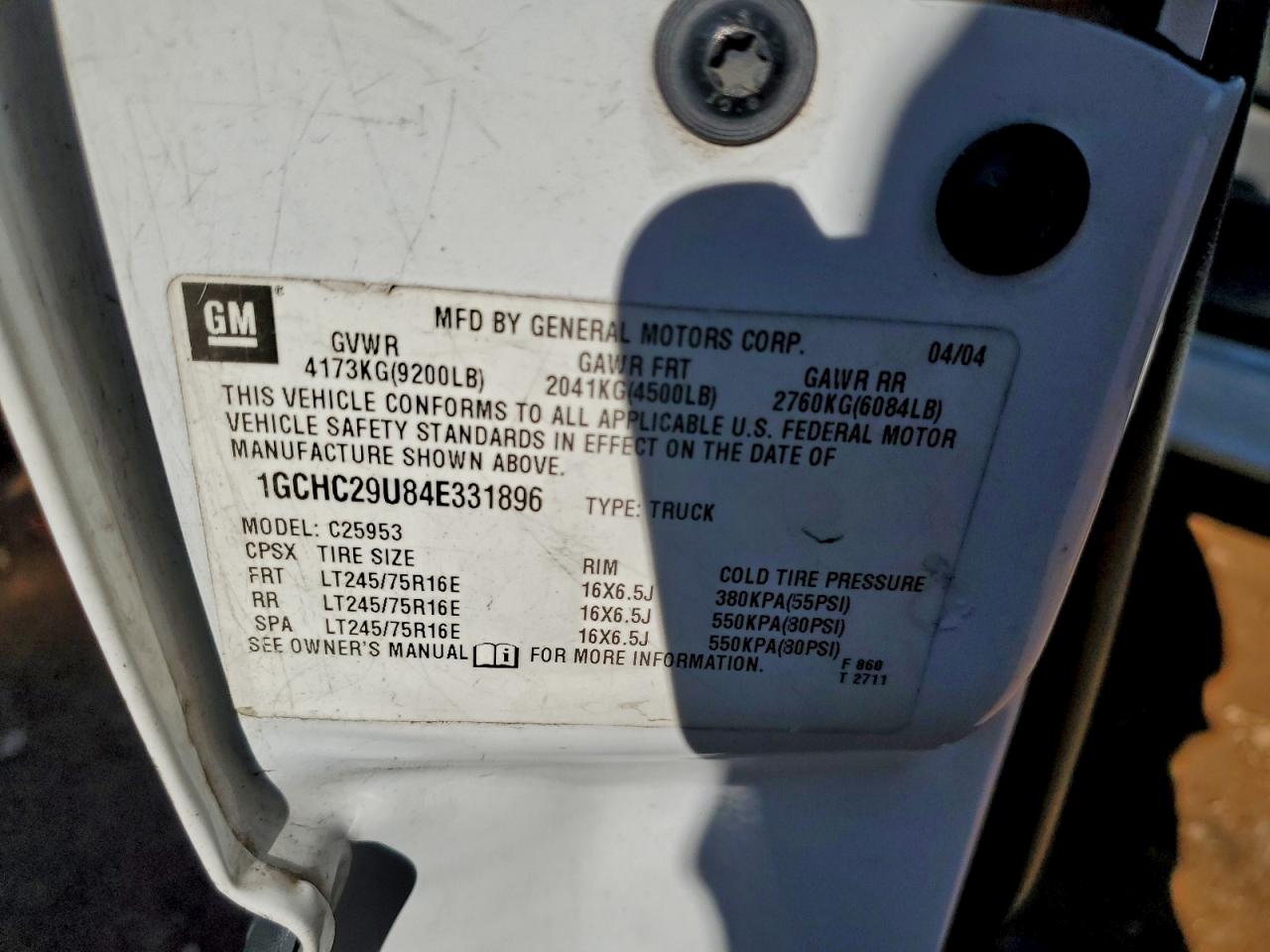 2004 CHEVROLET SILVERADO C2500 HEAVY DUTY photo 12