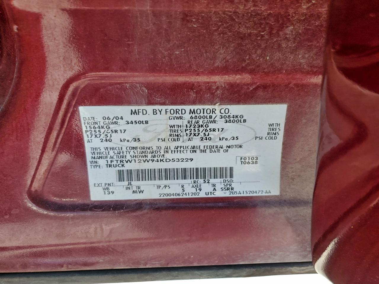 2004 FORD F150 SUPERCREW photo 13