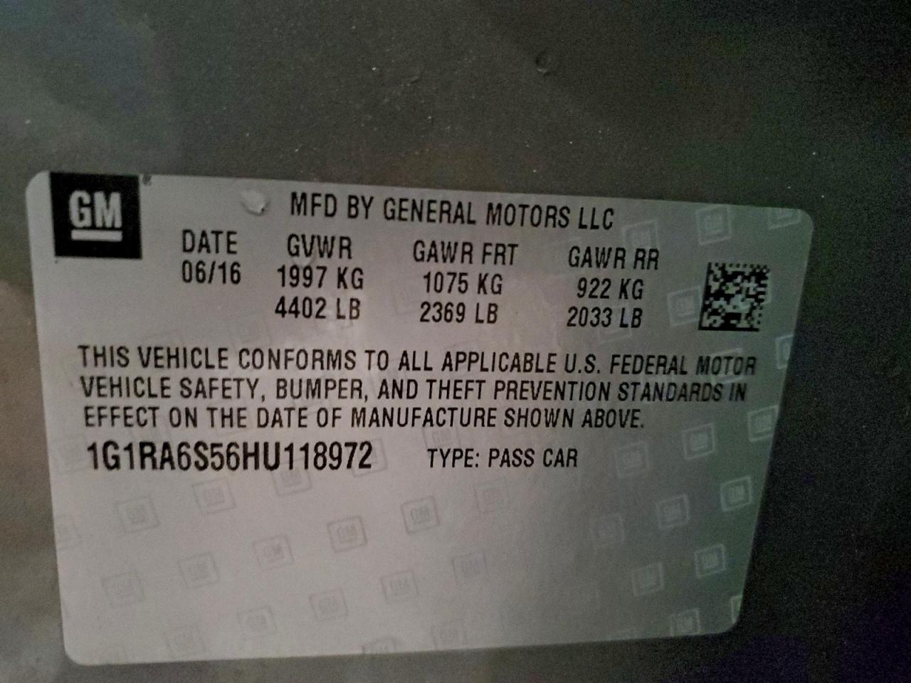 2017 CHEVROLET VOLT LT photo 12