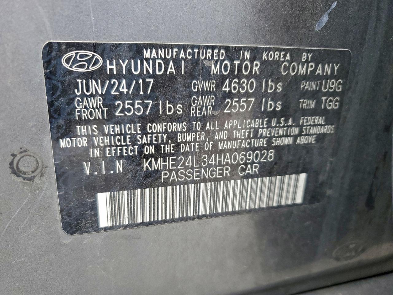 2017 HYUNDAI SONATA HYBRID photo 12