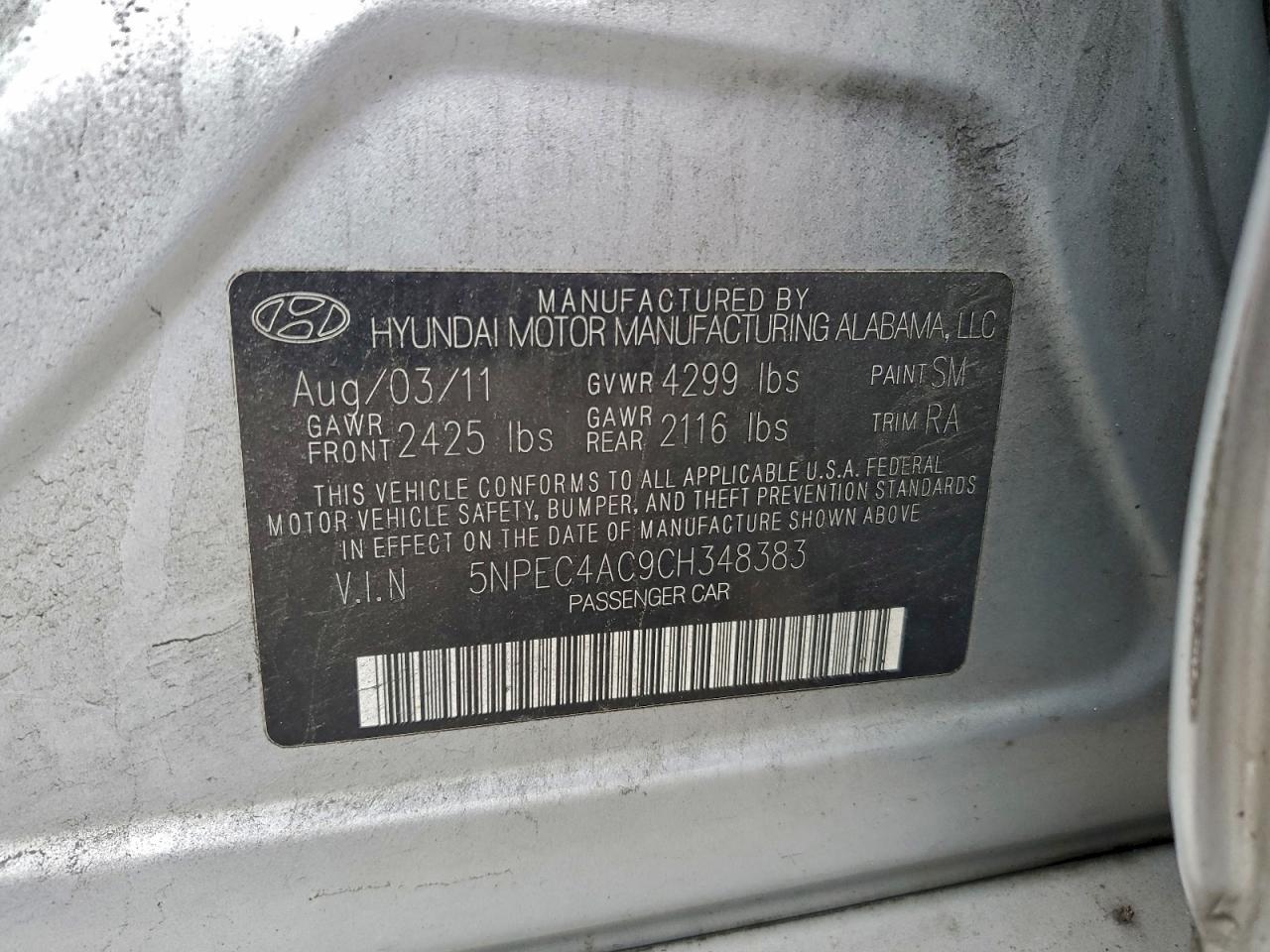 2012 HYUNDAI SONATA SE photo 12