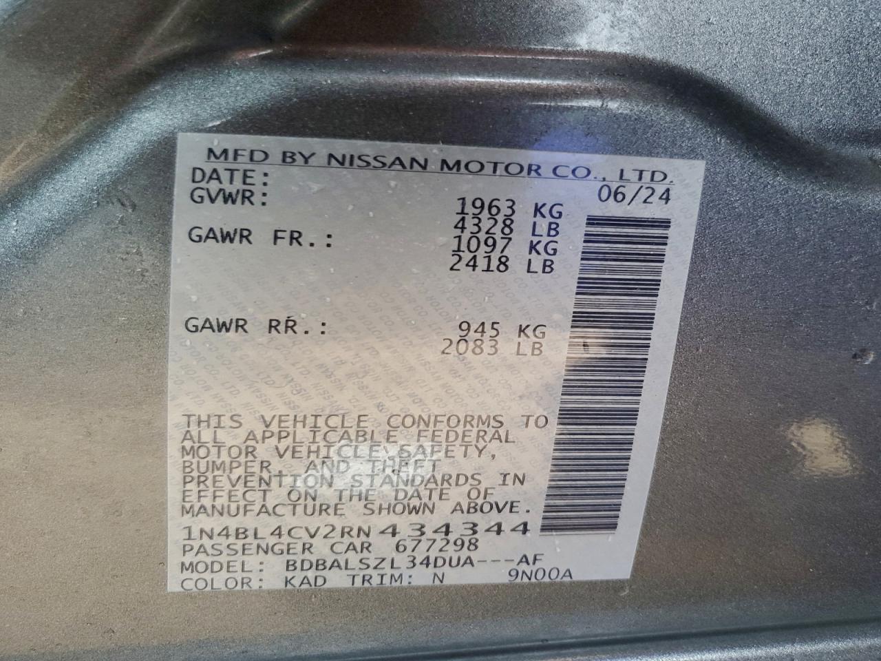 2024 NISSAN ALTIMA SR photo 12