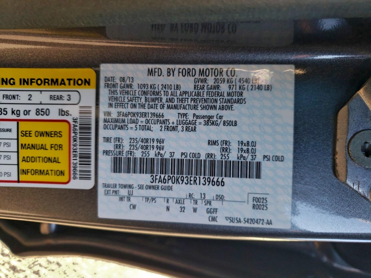 2014 FORD FUSION TITANIUM photo 12