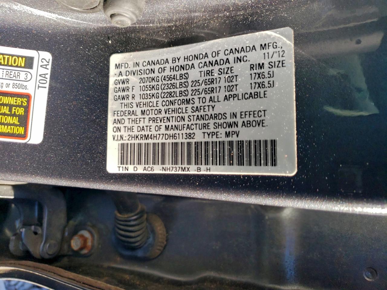 2013 HONDA CR-V EXL photo 14