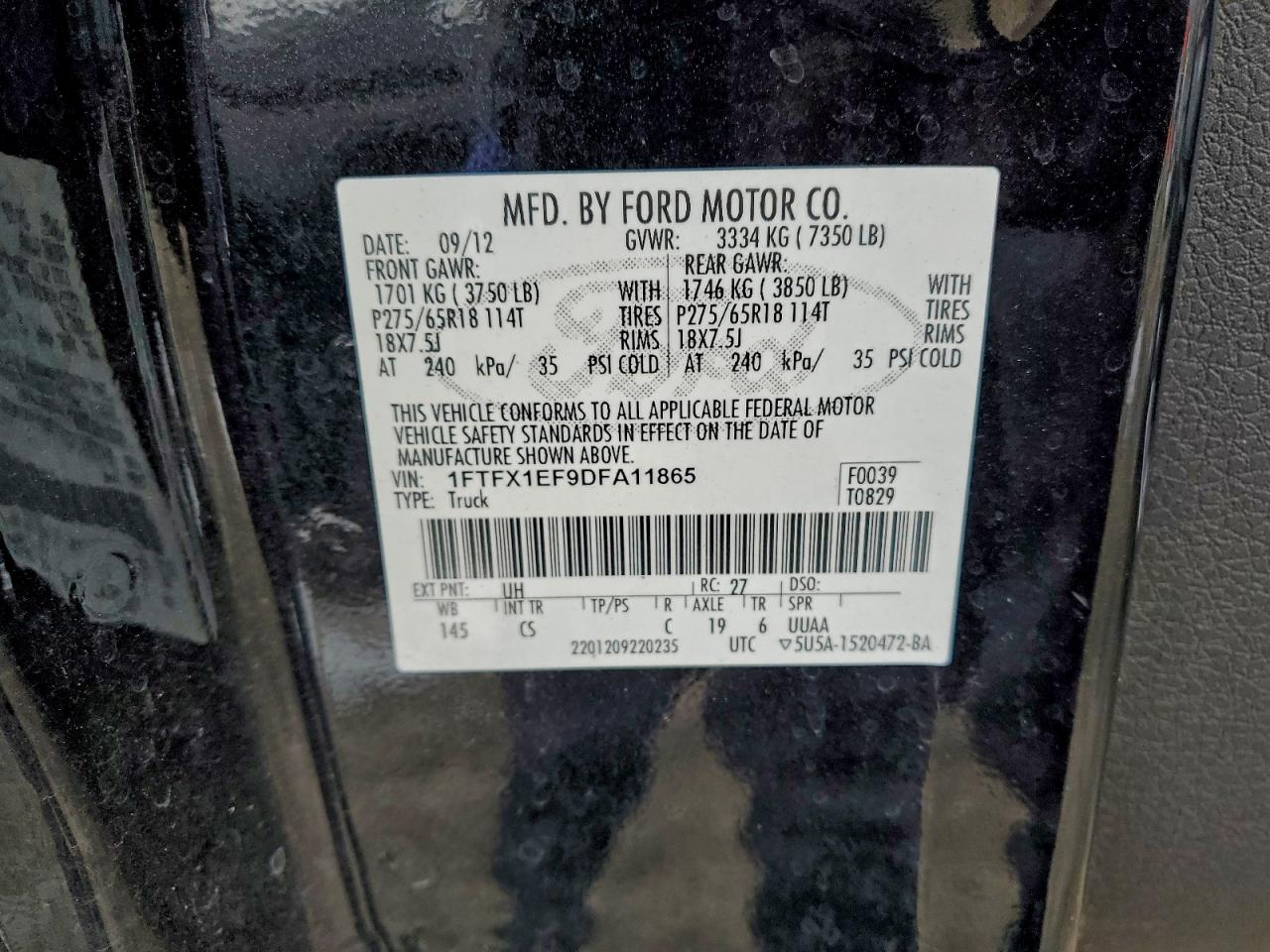 2013 FORD F150 SUPER CAB photo 12