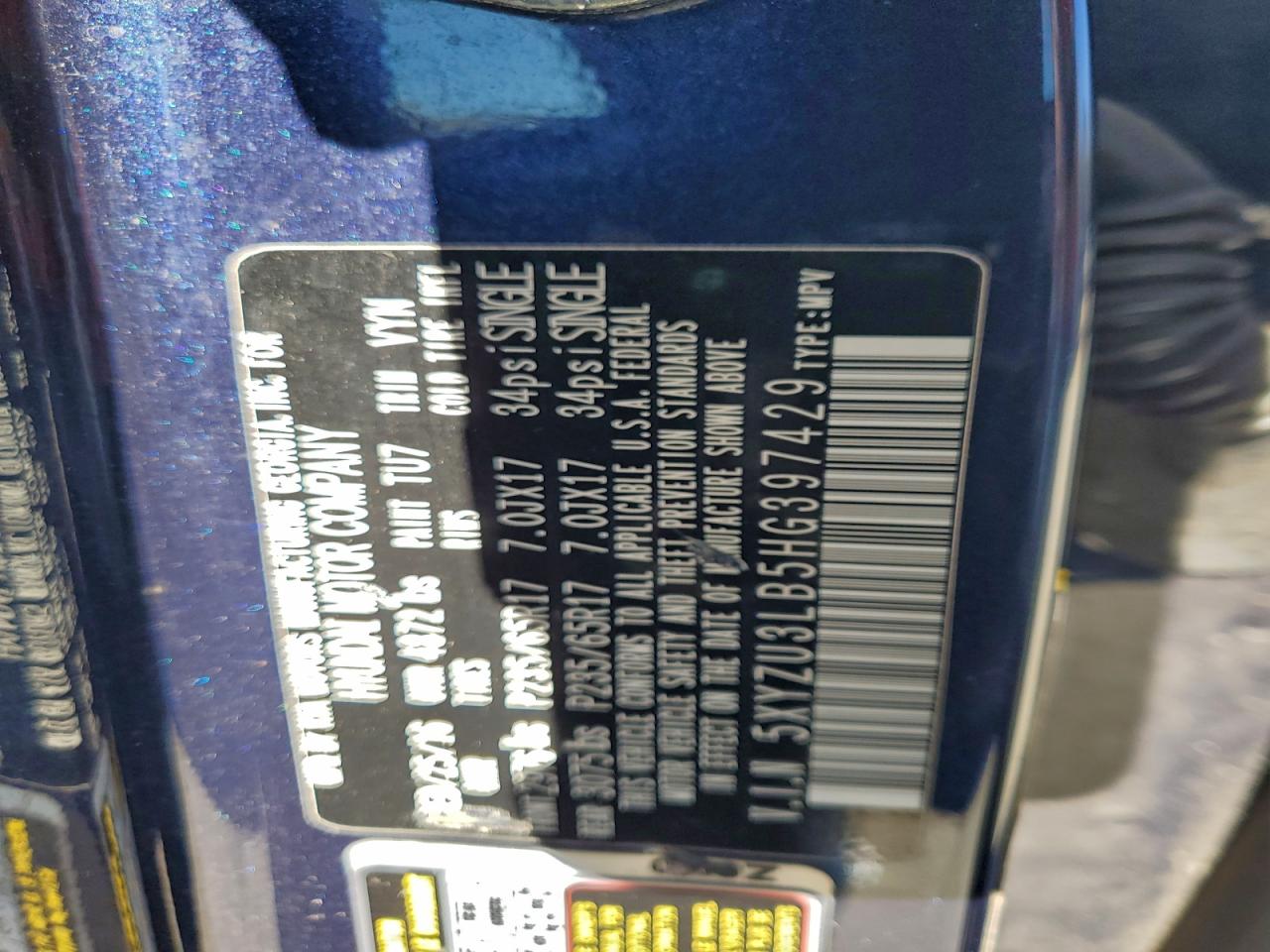 2017 HYUNDAI SANTA FE SPORT 2.4L photo 25