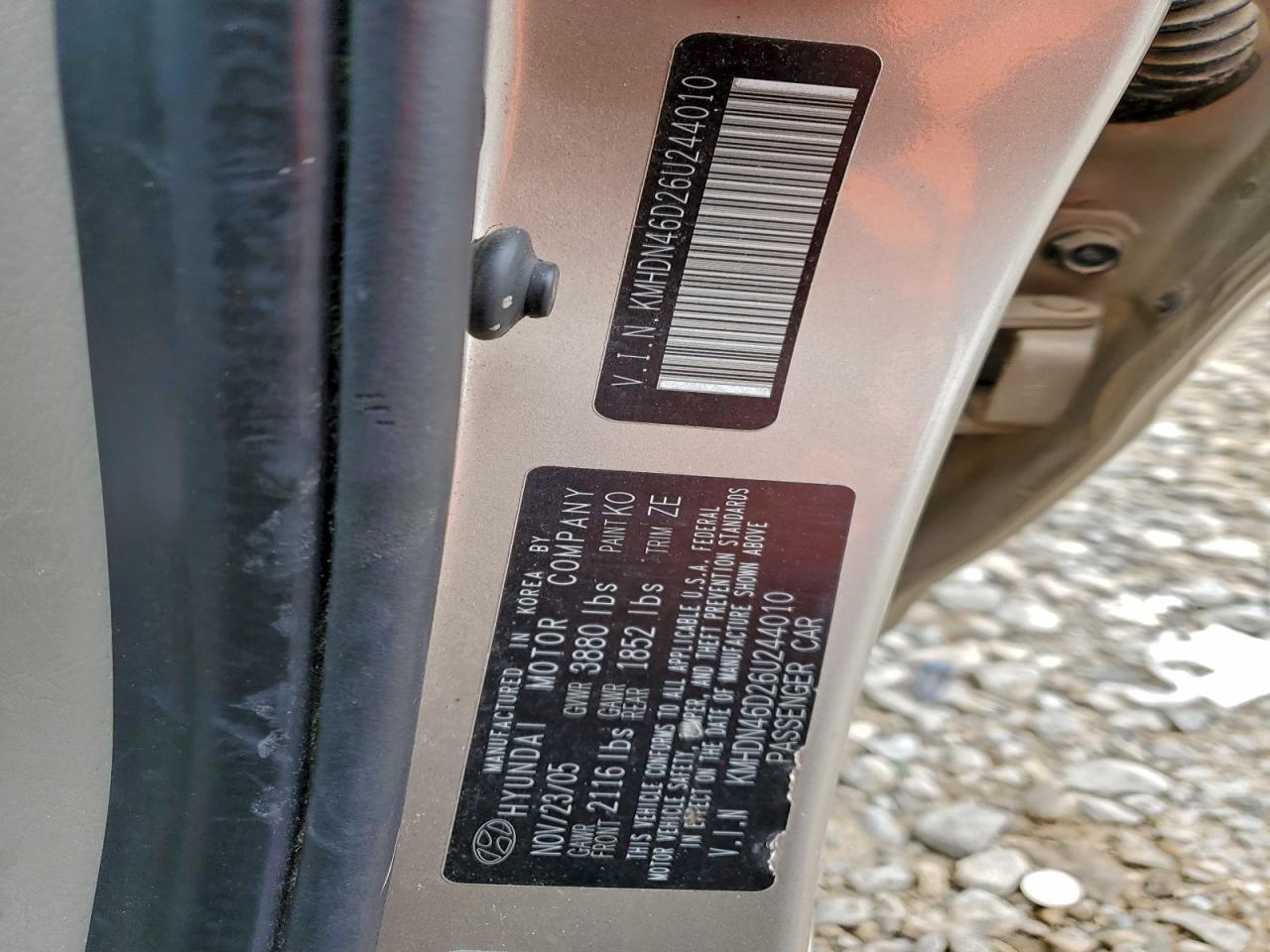 2006 HYUNDAI ELANTRA GLS photo 12