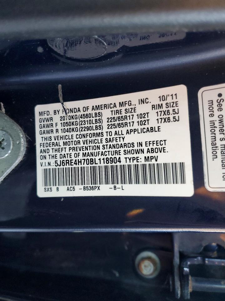 2011 HONDA CR-V EXL photo 13