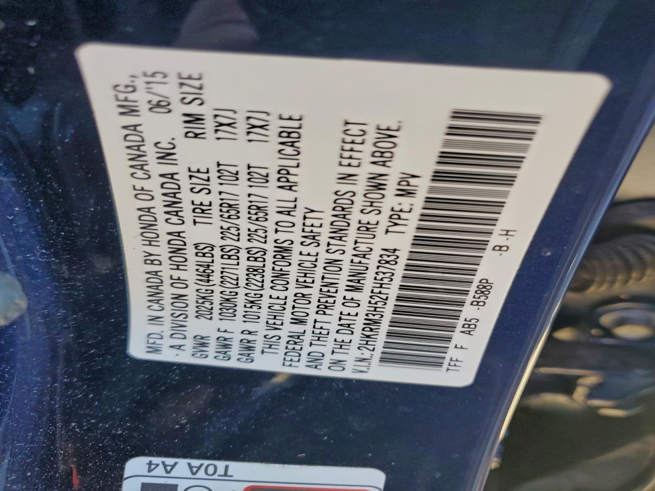 2015 HONDA CR-V EX photo 12