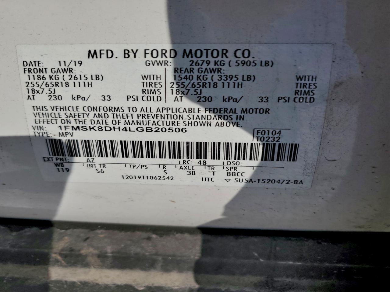 2020 FORD EXPLORER XLT photo 13