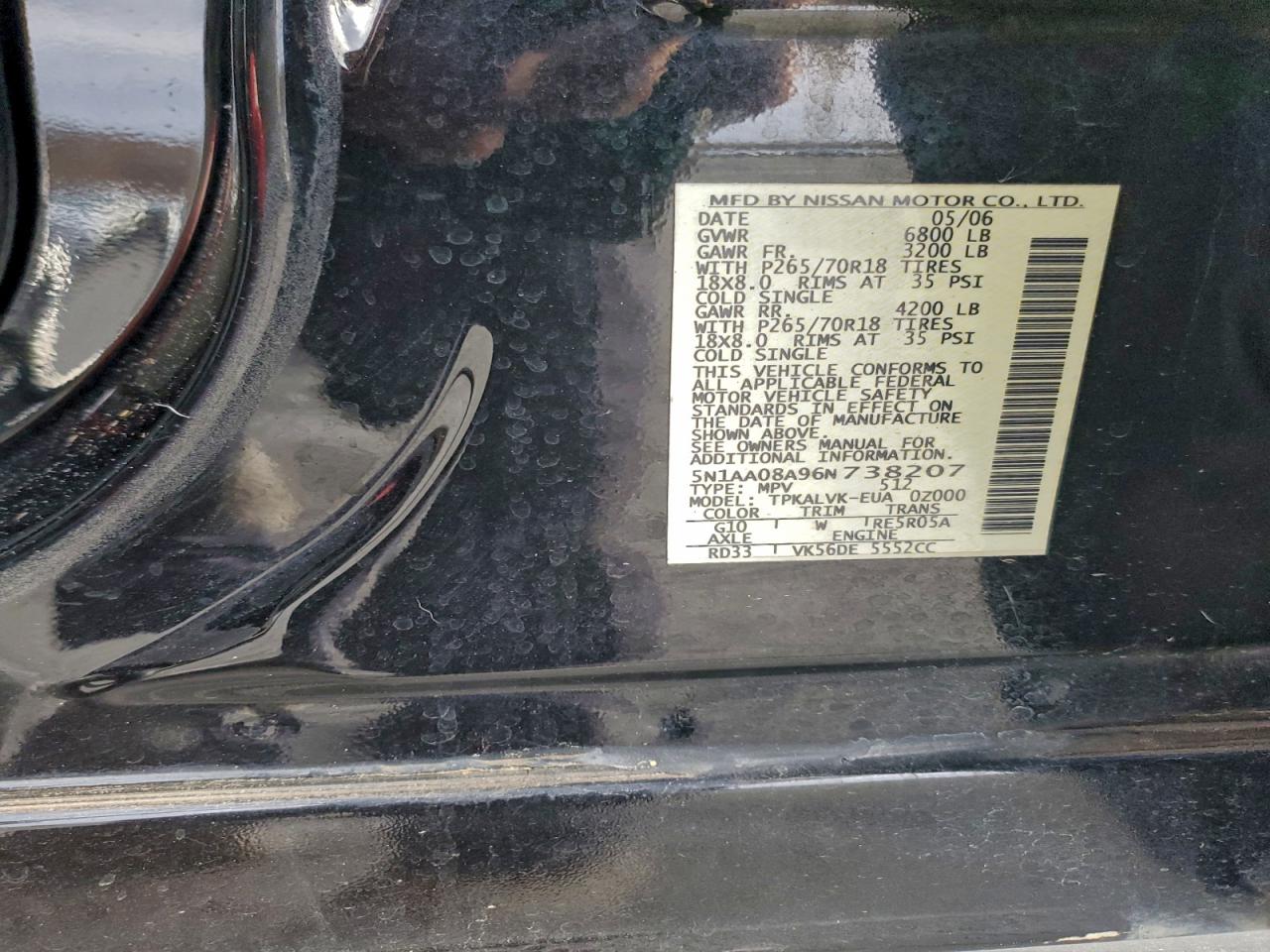 2006 NISSAN ARMADA SE photo 12