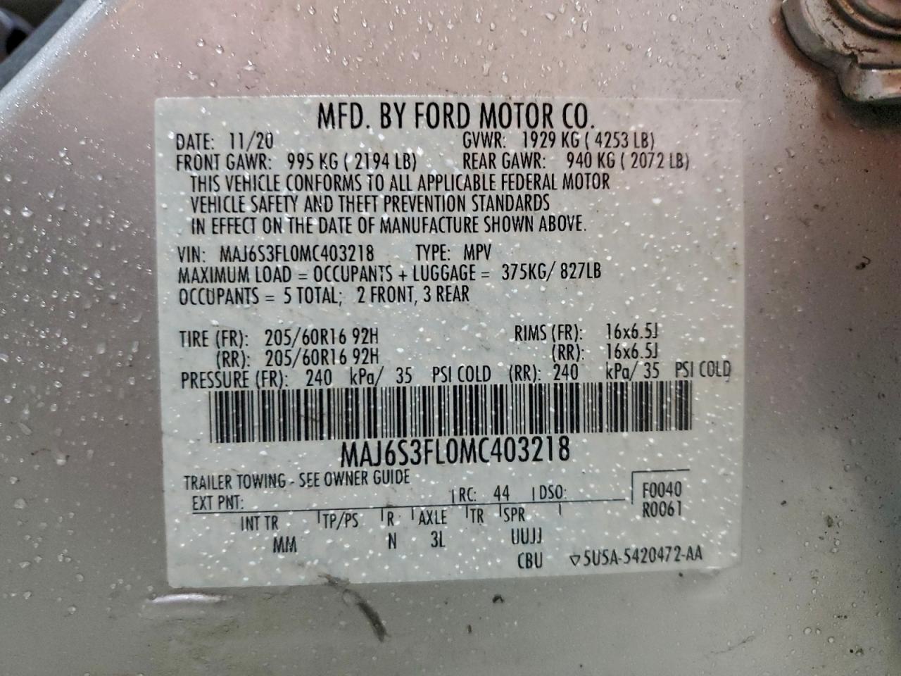 2021 FORD ECOSPORT S photo 13