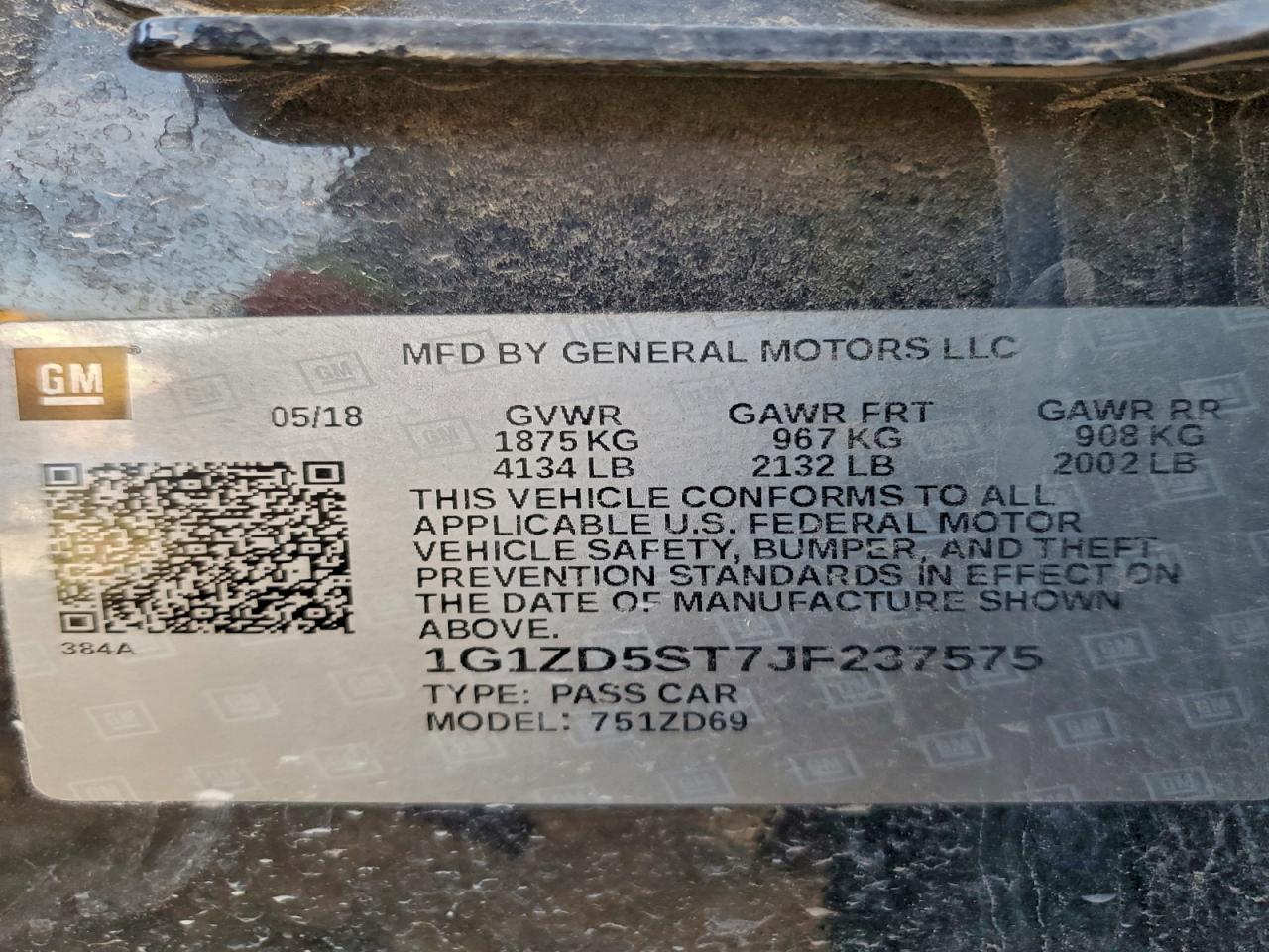 2018 CHEVROLET MALIBU LT photo 13