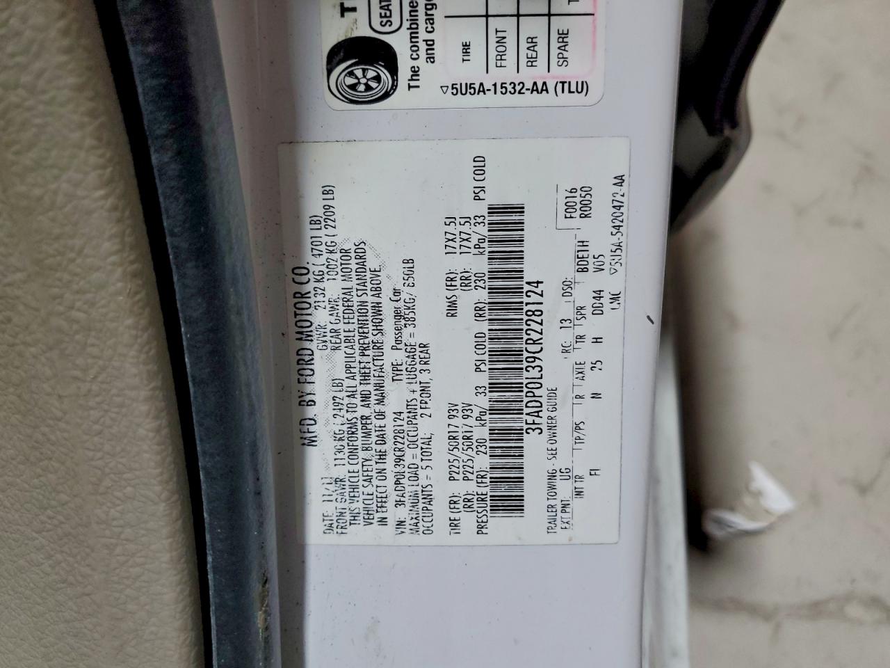 2012 FORD FUSION HYBRID photo 12
