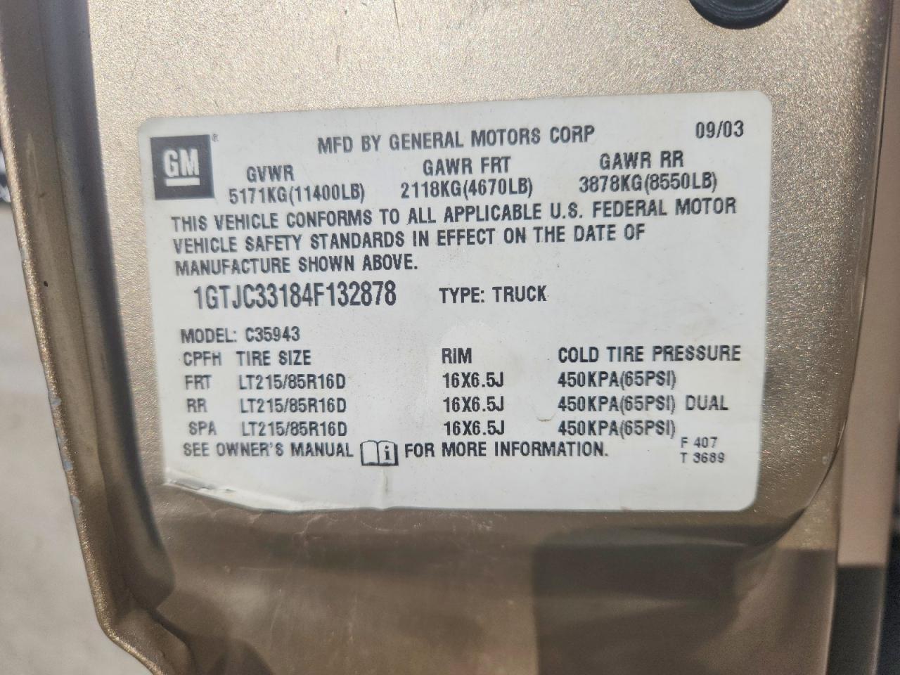2004 GMC NEW SIERRA C3500 photo 12