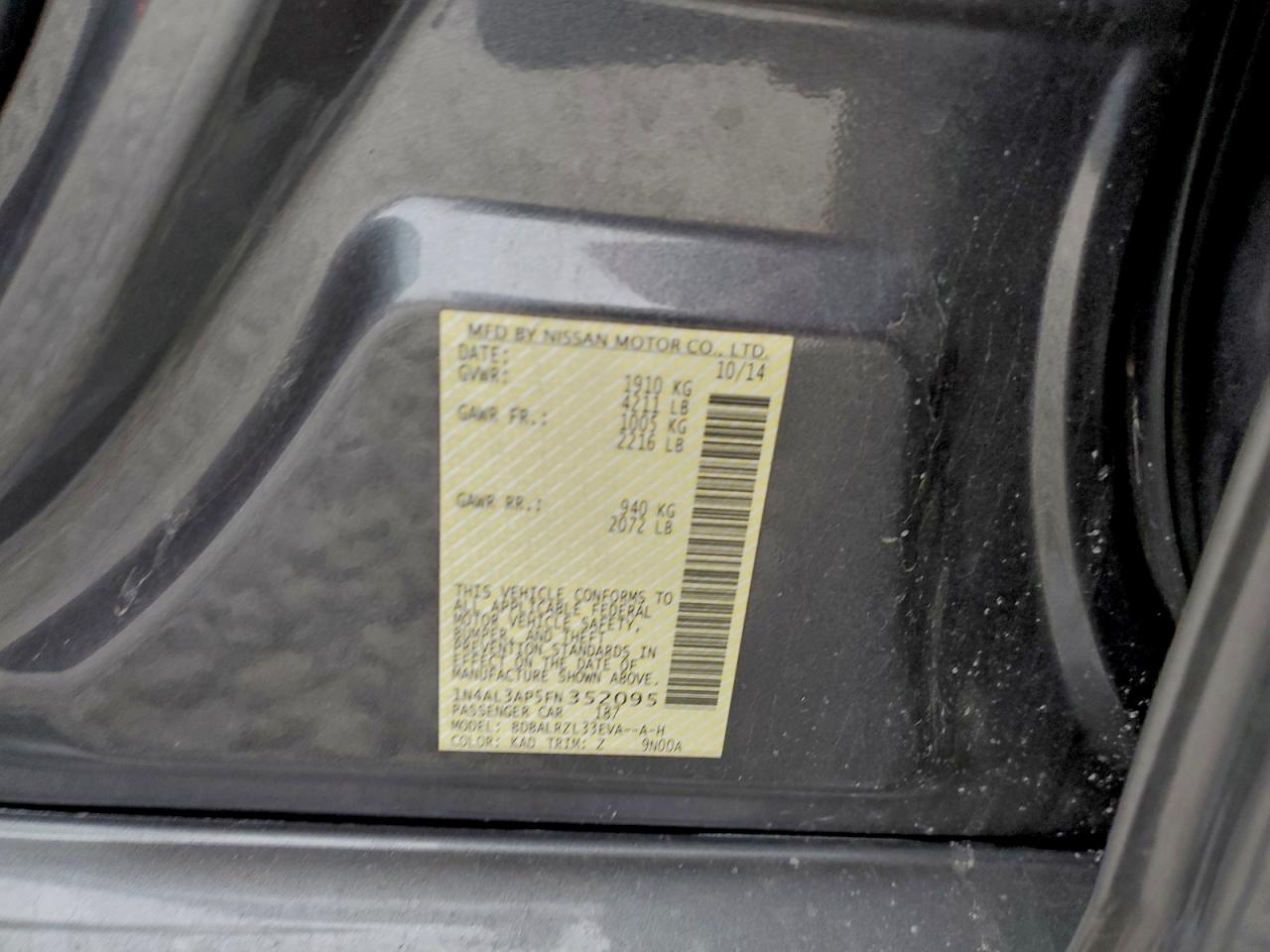 2015 NISSAN ALTIMA 2.5 photo 12