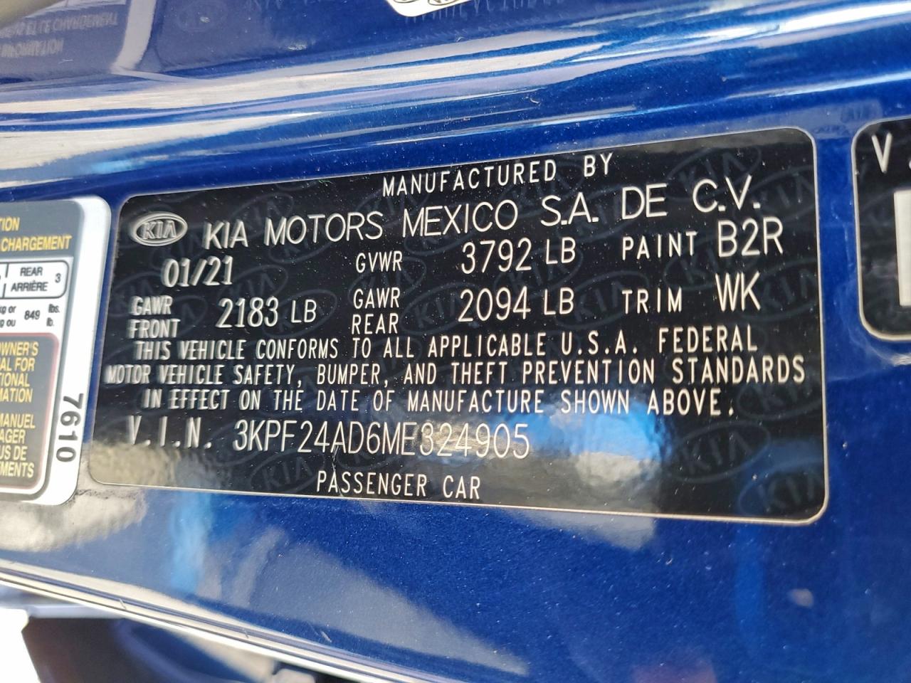 2021 KIA FORTE FE photo 12
