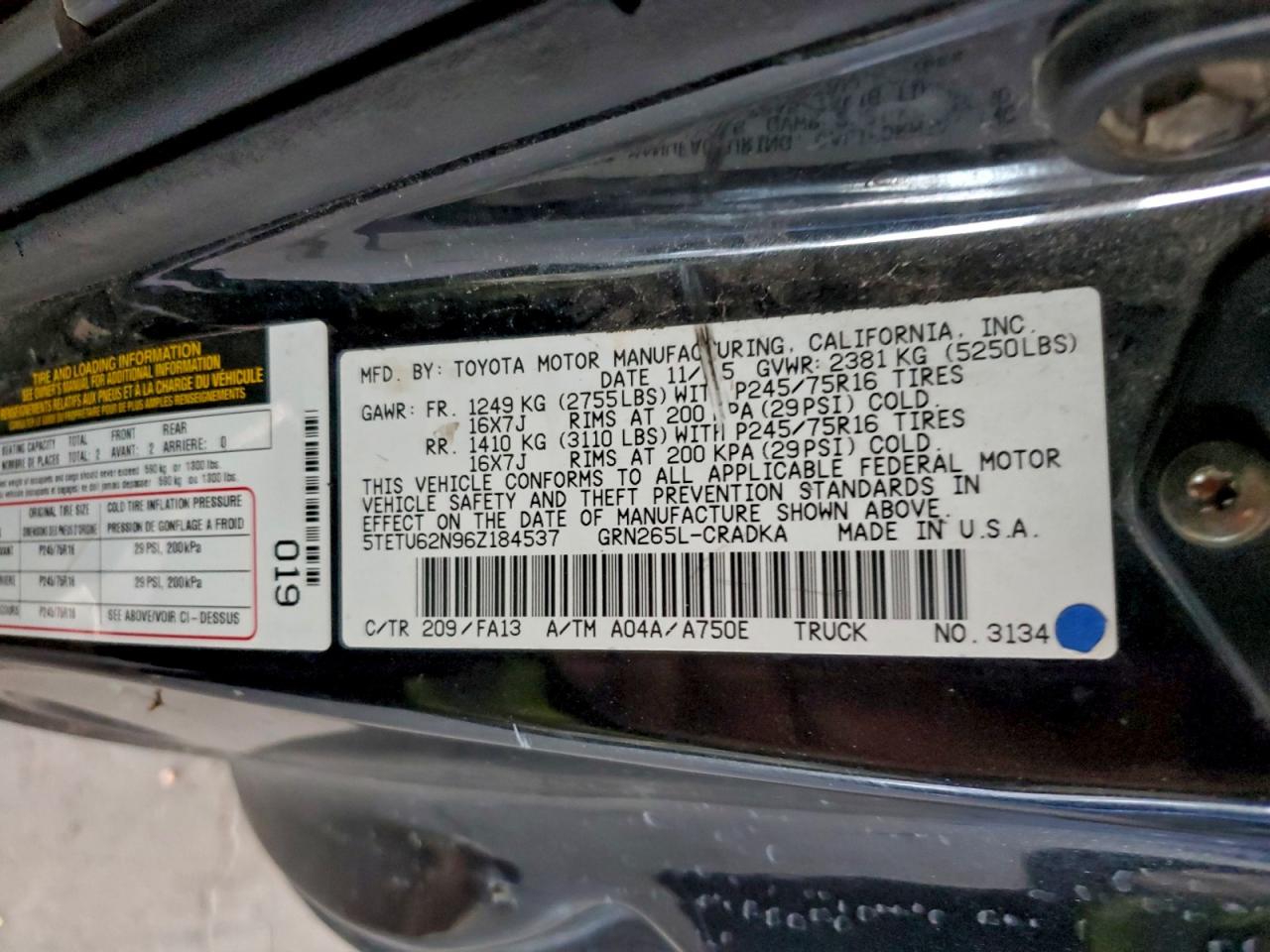 2006 TOYOTA TACOMA PRERUNNER ACCESS CAB photo 12