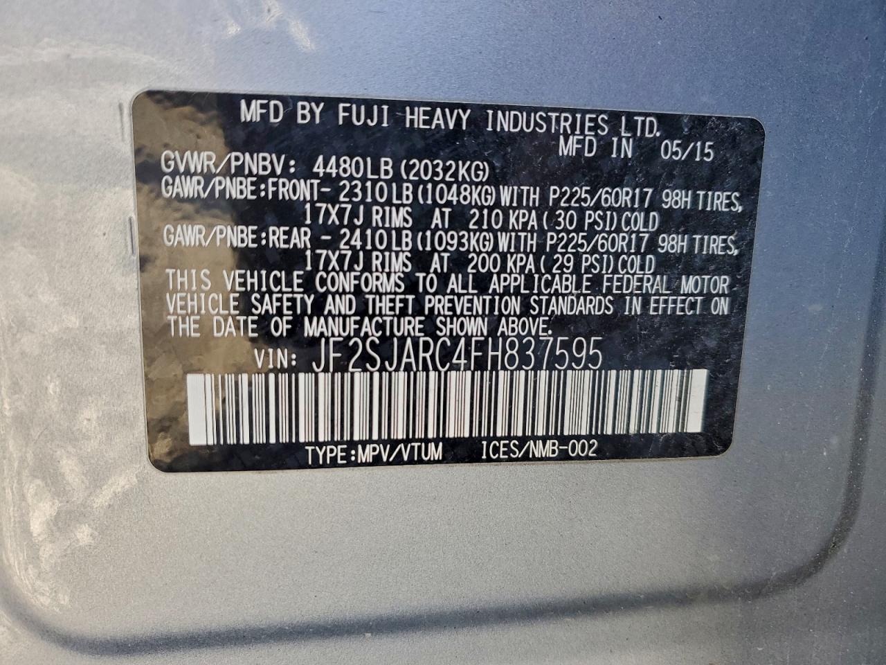 2015 SUBARU FORESTER 2.5I LIMITED photo 12
