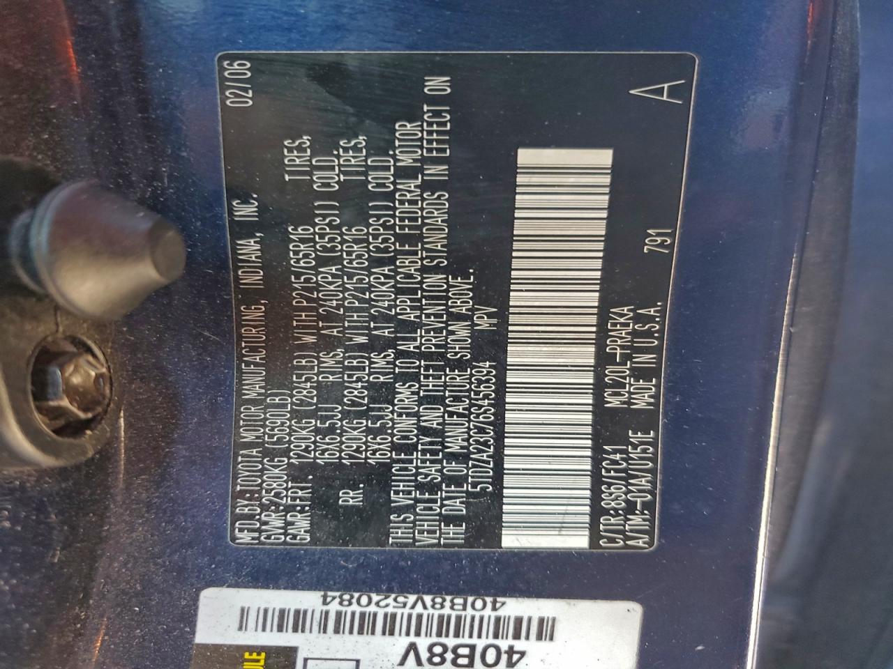 2006 TOYOTA SIENNA CE photo 13