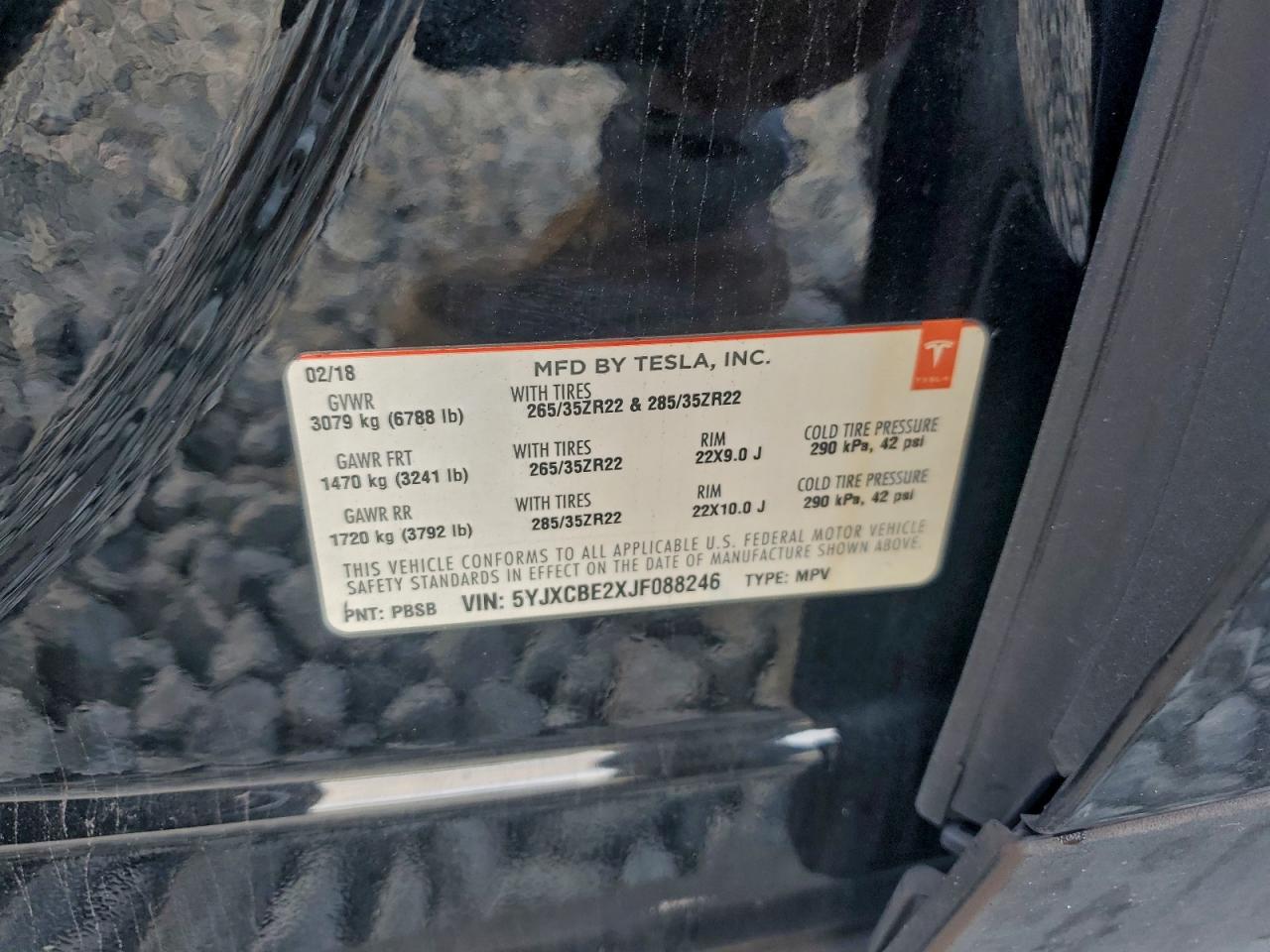 2018 TESLA MODEL X photo 14