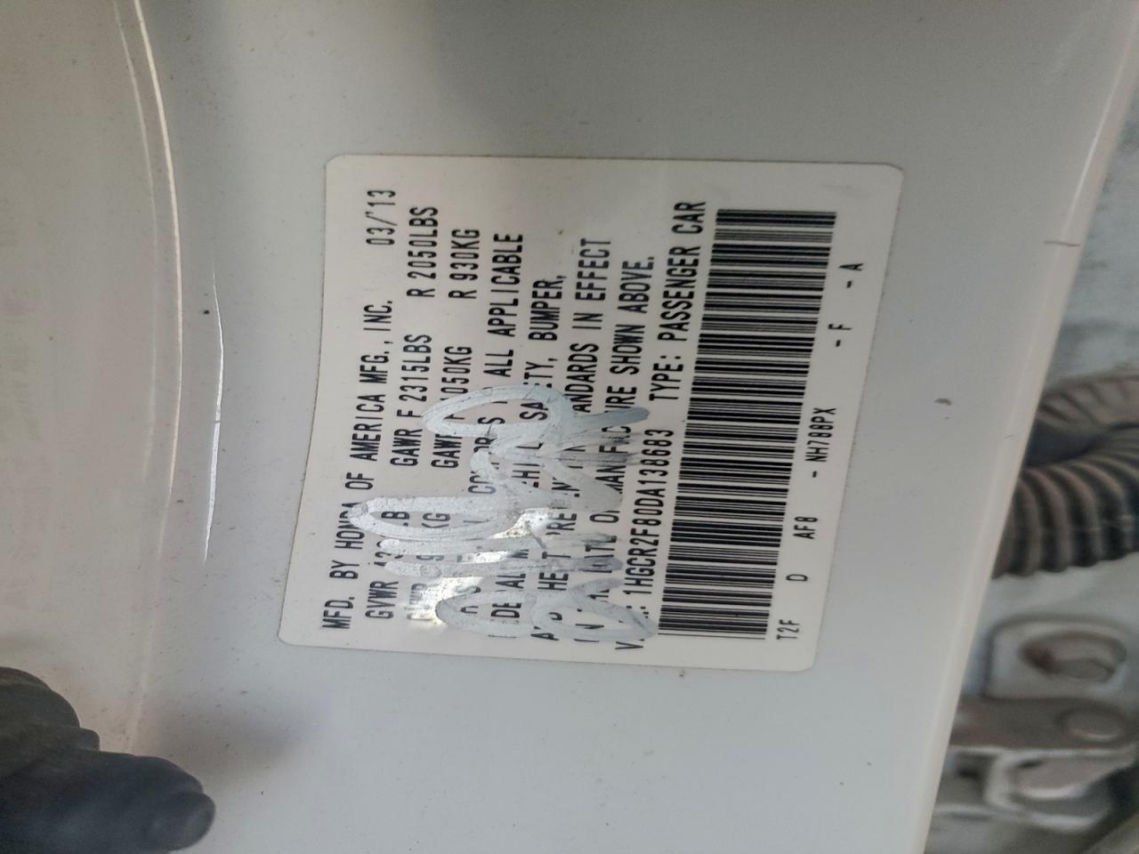 2013 HONDA ACCORD EXL photo 12