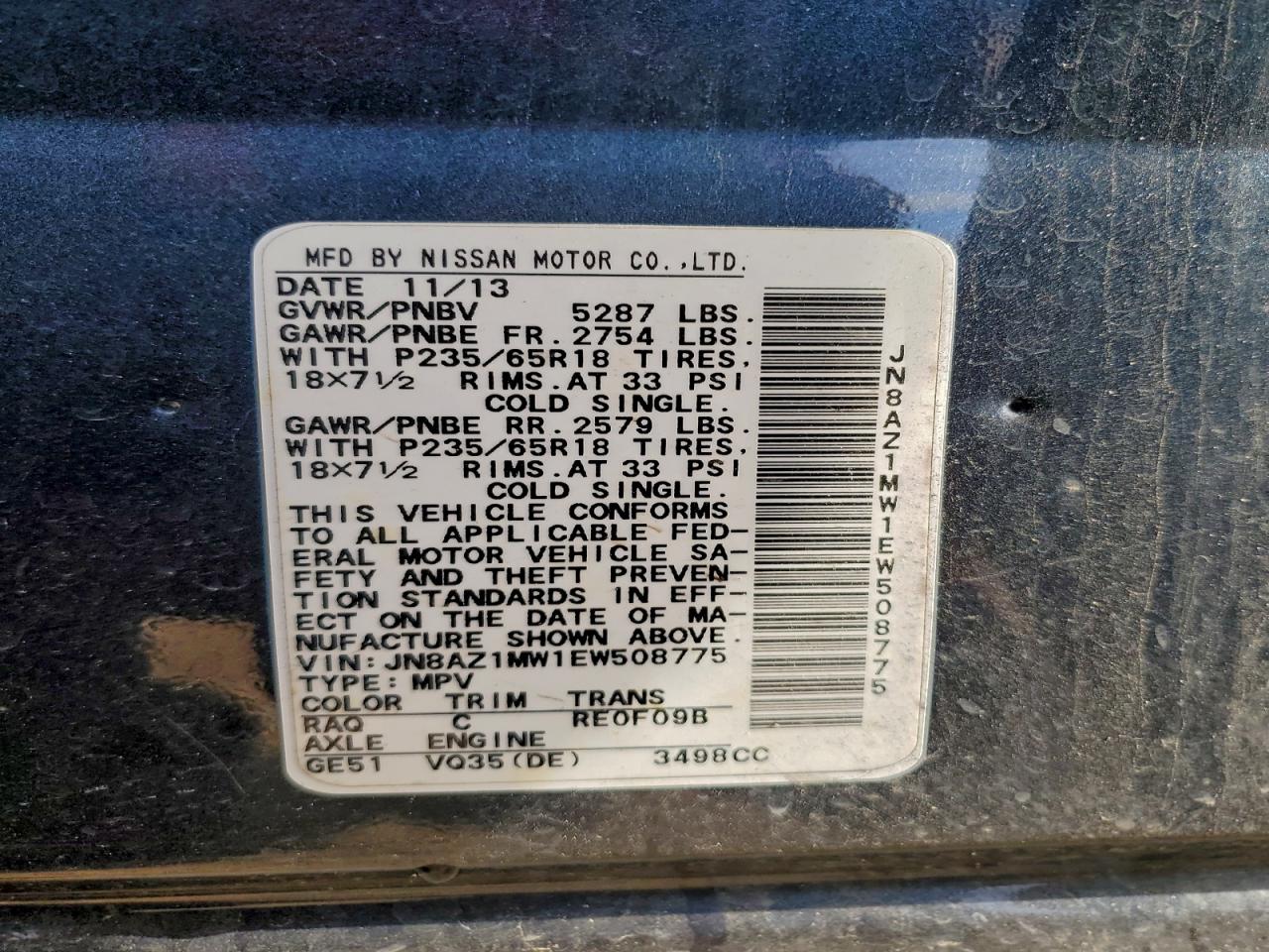 2014 NISSAN MURANO S photo 12