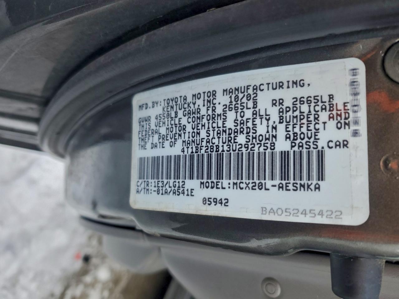 2003 TOYOTA AVALON XL photo 13