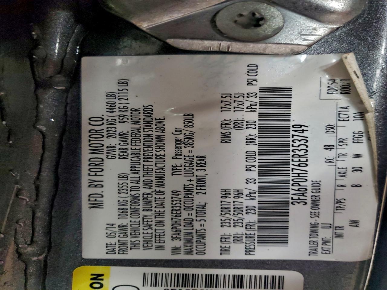 2014 FORD FUSION SE photo 12