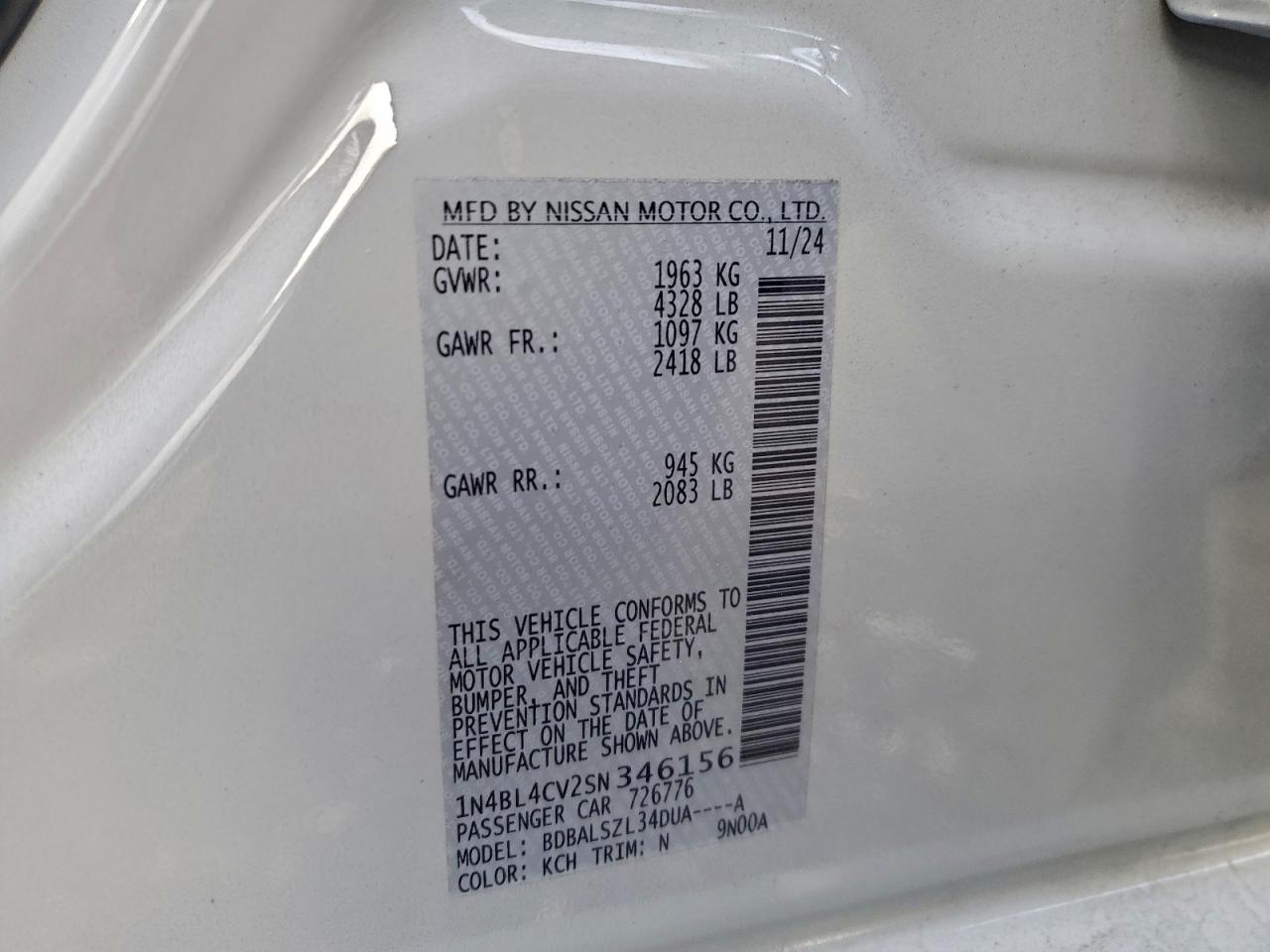 2025 NISSAN ALTIMA SR photo 12