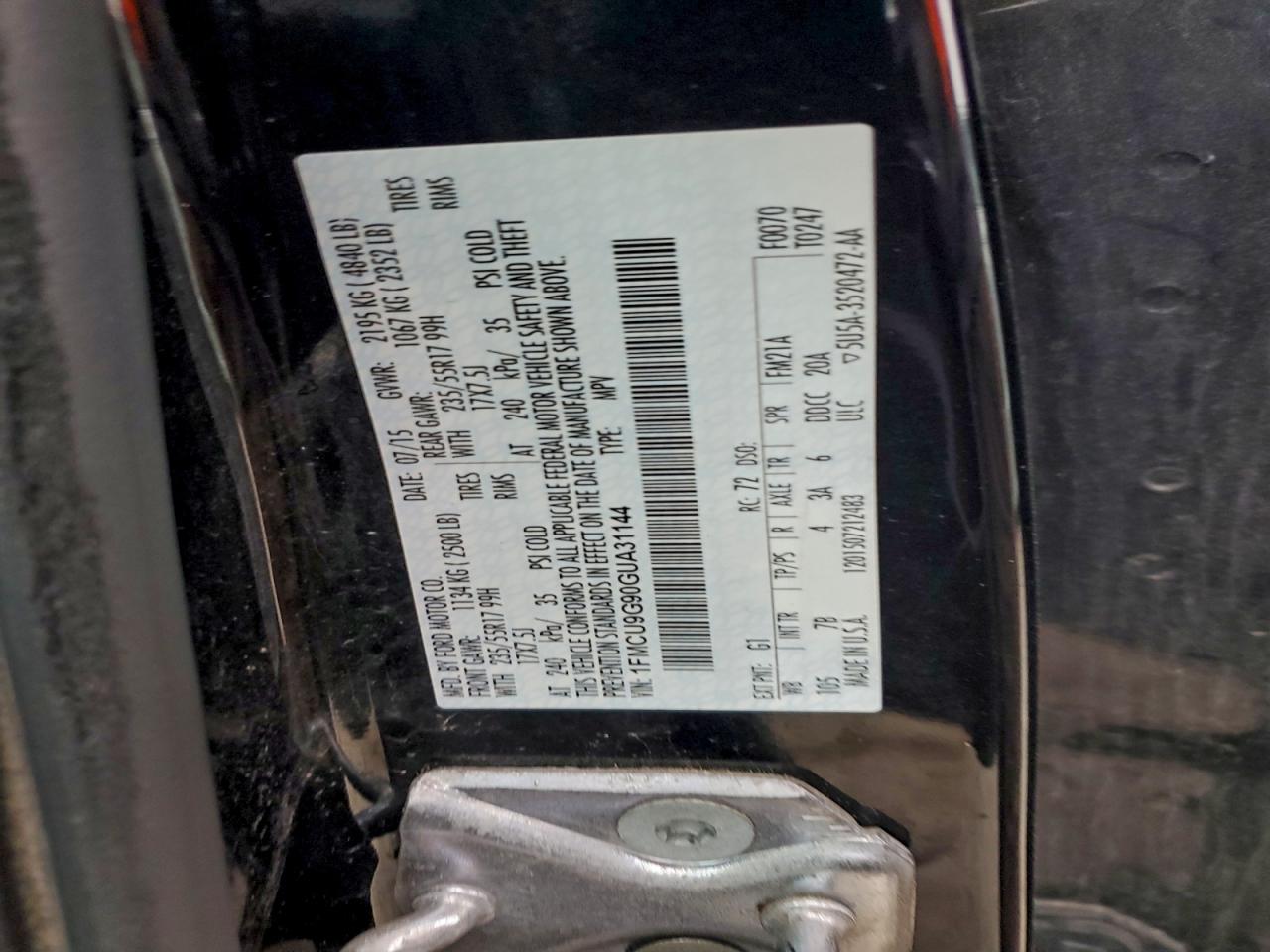 2016 FORD ESCAPE SE photo 12