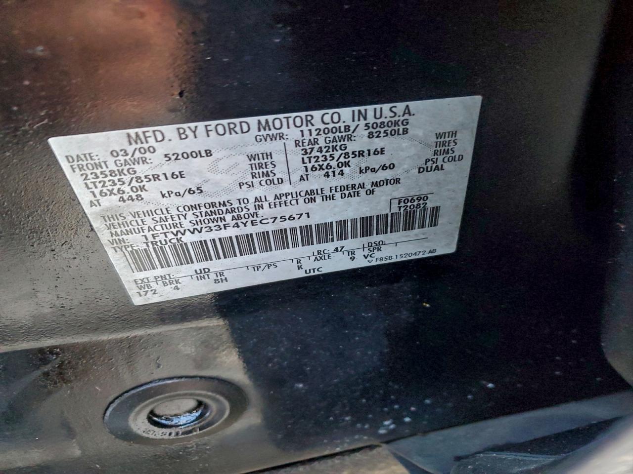 2000 FORD F350 SUPER DUTY photo 12