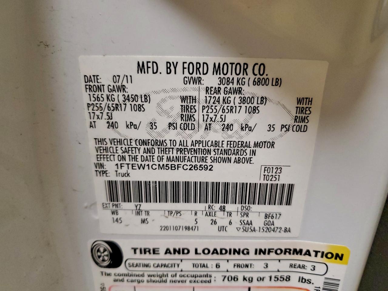 2011 FORD F150 SUPERCREW photo 12