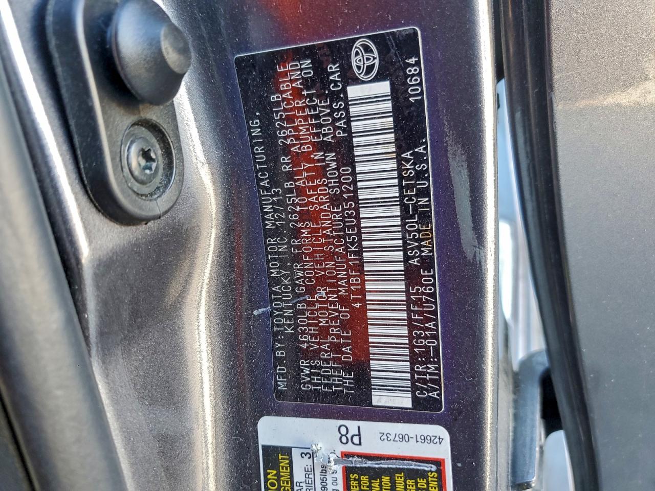 2014 TOYOTA CAMRY L photo 12