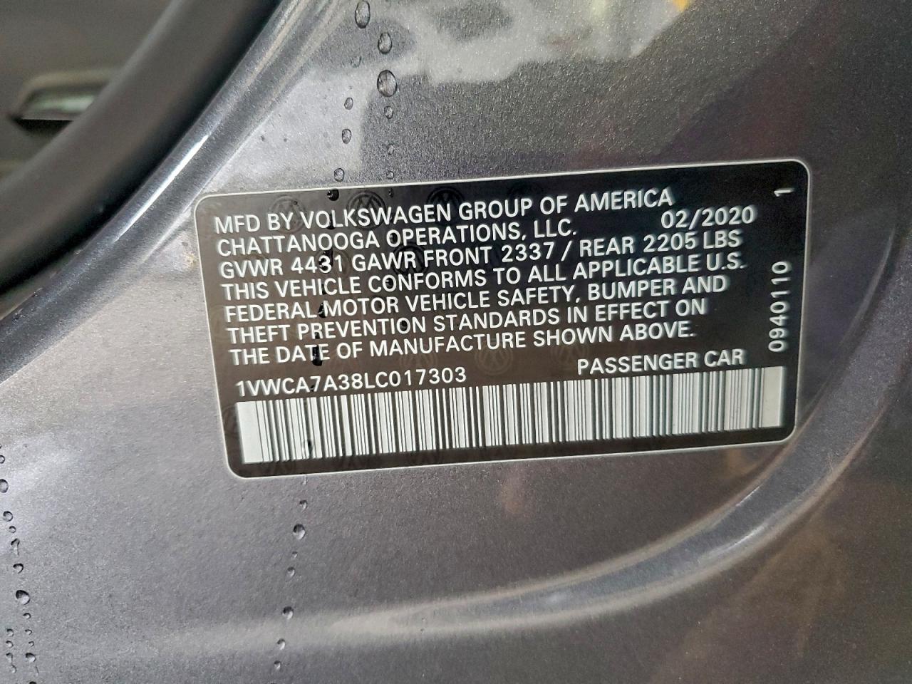 2020 VOLKSWAGEN PASSAT SEL photo 12