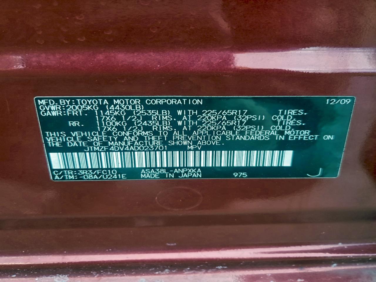 2010 TOYOTA RAV4 photo 13