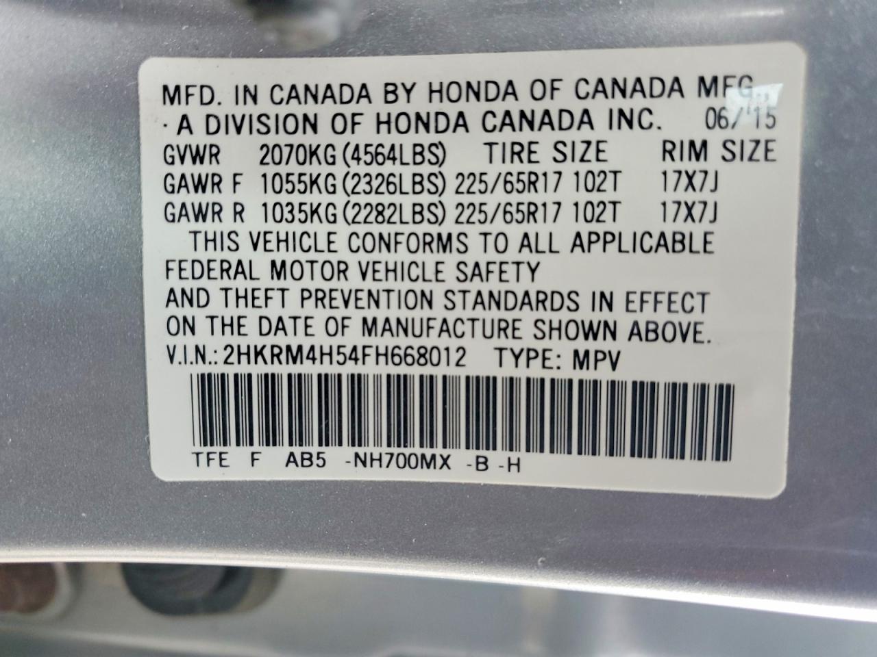 2015 HONDA CR-V photo 13