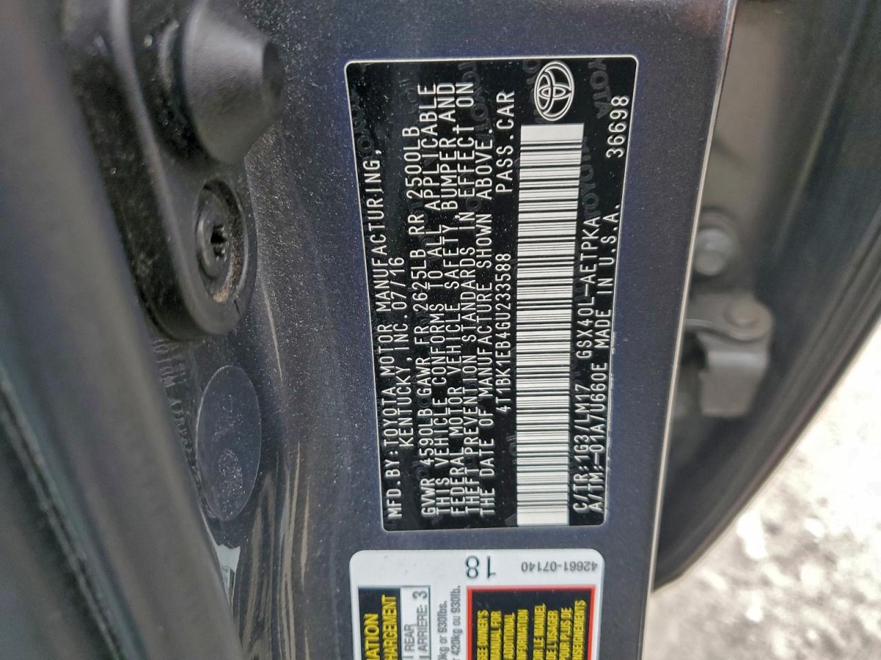 2016 TOYOTA AVALON XLE photo 13